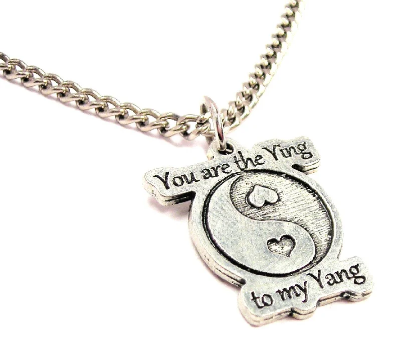 Sterling Silver Necklace-You Are The Ying To My Yang Single Charm Necklace