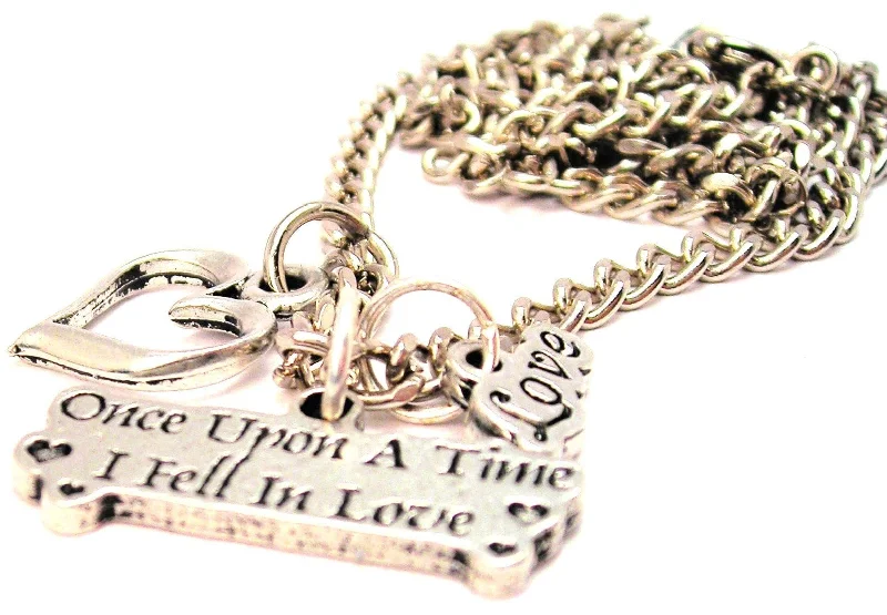 Sterling Silver Necklace-Once Upon A Time I Fell In Love Little Love Necklace