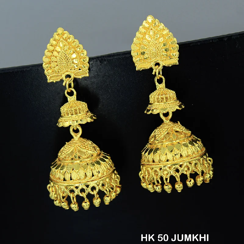 Bohemian Style Earrings-Mahavir Dye Gold Jhumki Earrings