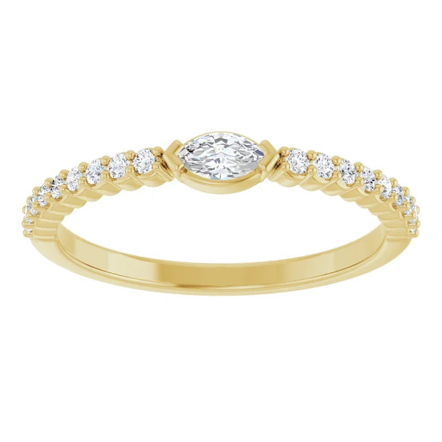 Oval Engagement Ring-Marquise Diamond Stacking Ring