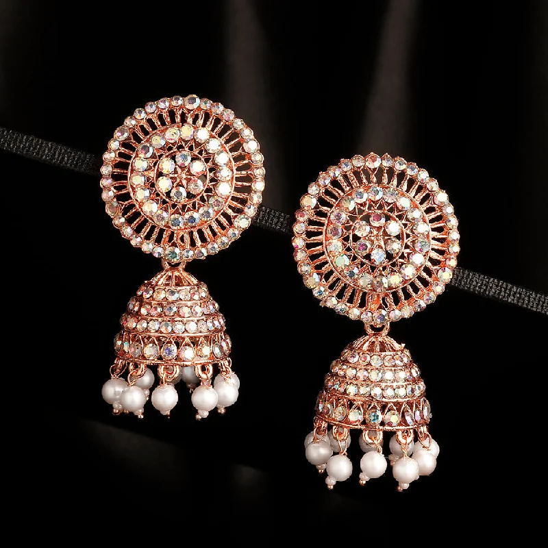 Wedding Stud Earrings-Shrishti Fashion Gorgeous Gold Plated Jhumki Earring For Women