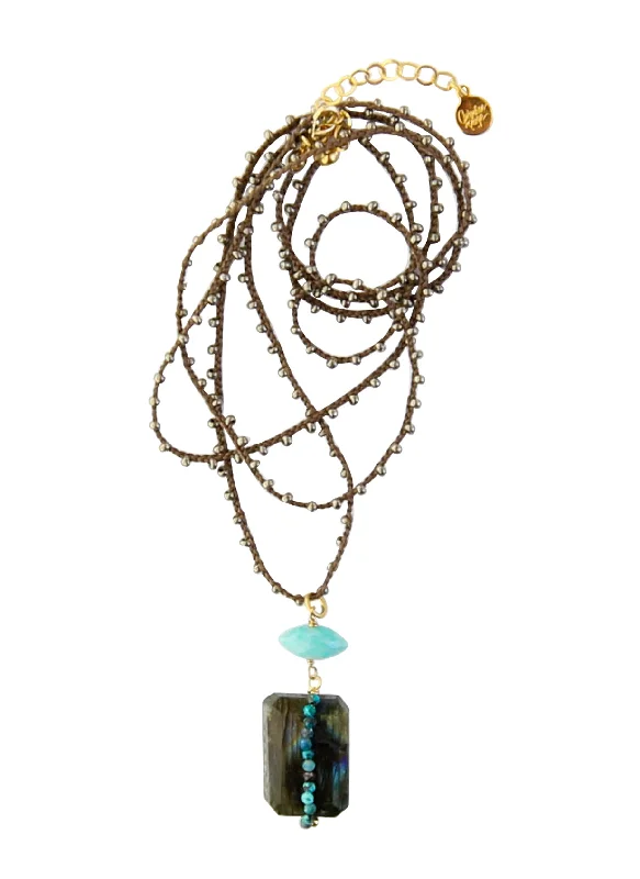 Gemstone Pendant Necklace-Provo Knotted Pendant