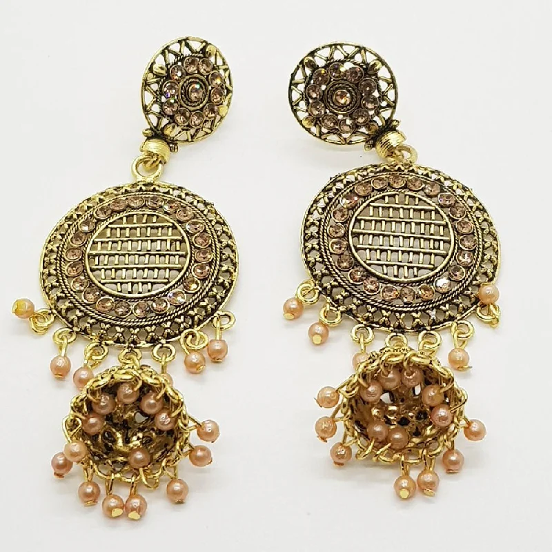 Silver Crystal Stud Earrings-Raiyaraj Gold Plated Pack Of 3 Dangler Earrings -RREAR10