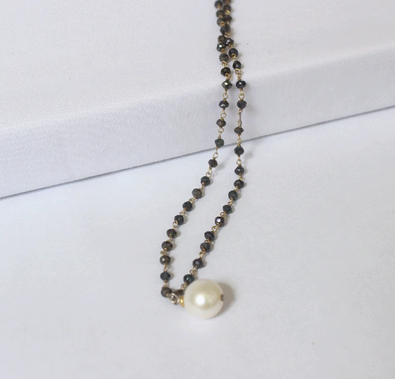 Nature Inspired Necklace-Spinel & Freshwater Pearl Necklace