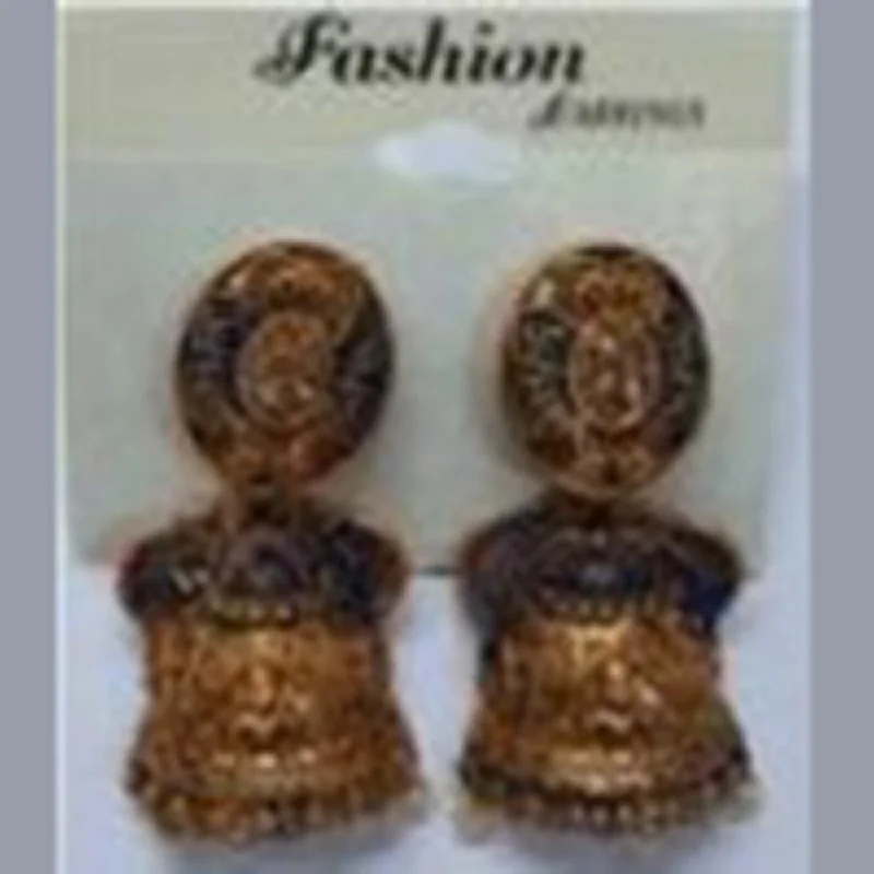 Statement Earrings for Casual Wear-Infinity Jewels Gold Plated Jhumki Earrings