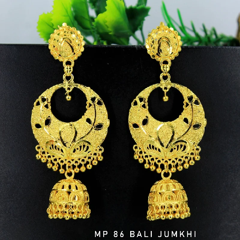 Fashion Statement Earrings-Mahavir Forming Gold Plated Dangler Earrings  - MP 86 Bali Jumkhi