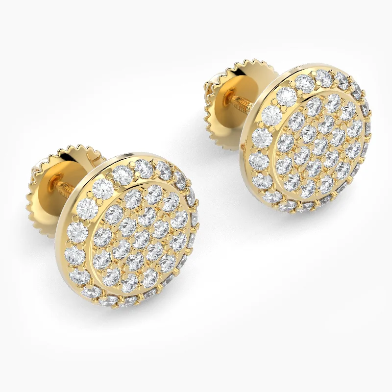 Colorful Dangle Earrings-Round Shaped AMoré Pavé Stud Earrings With 0.60 ct. Diamonds