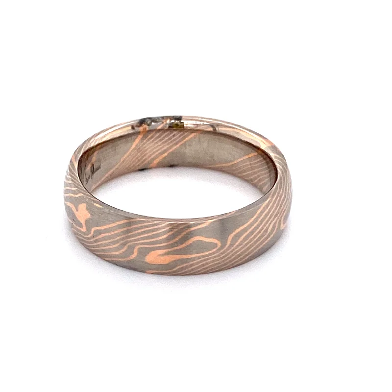 Bohemian Gemstone Ring-Chris Ploof Mokume Gane Aspen Band