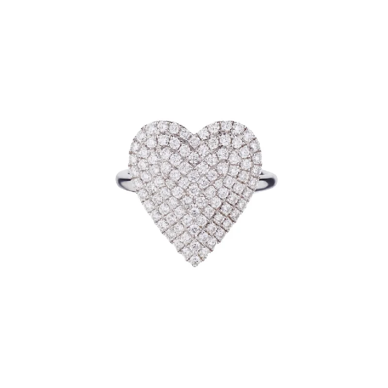 Customizable Engagement Ring-DIAMOND TIERED HEART RING