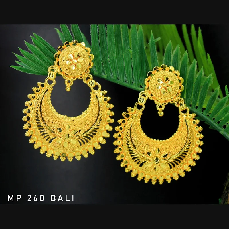 Silver Hoop Earrings for Women-Mahavir Forming Gold Plated Dangler Earrings  - MP 260 Bali