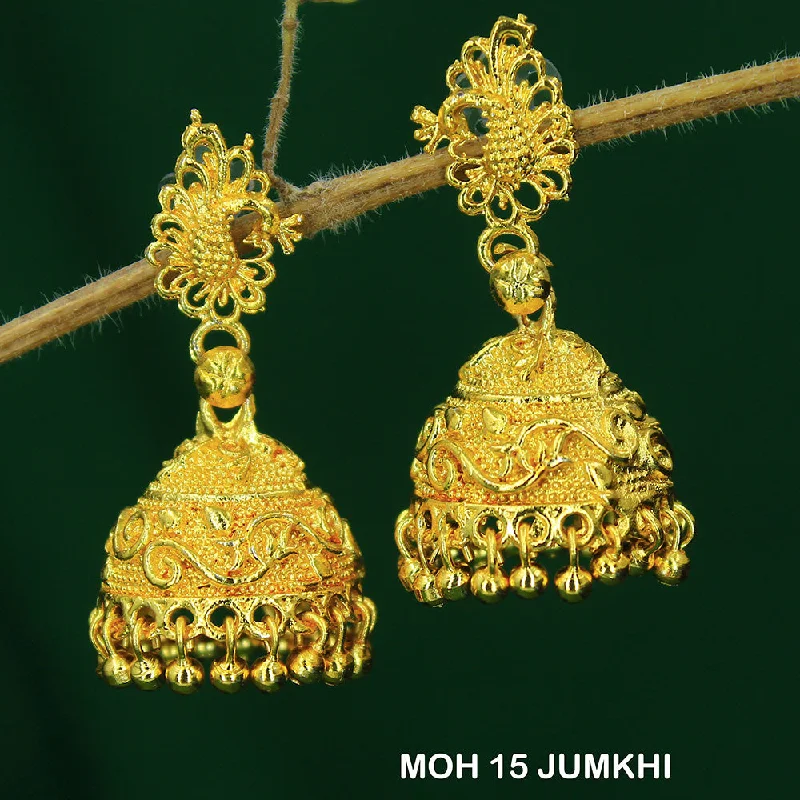 Personalized Gold Earrings-Mahavir Dye Gold Jhumki Earrings