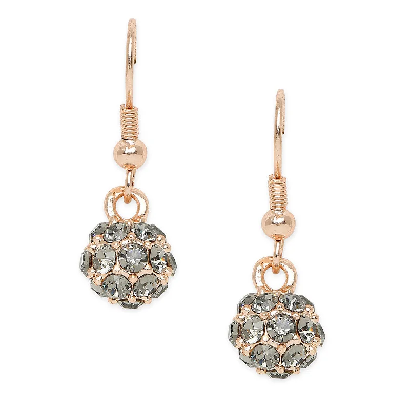 Luxurious Drop Earrings-Mahi Royal Sparklers White Crystals Ball Earrings for Women (ER1109751ZWhi)