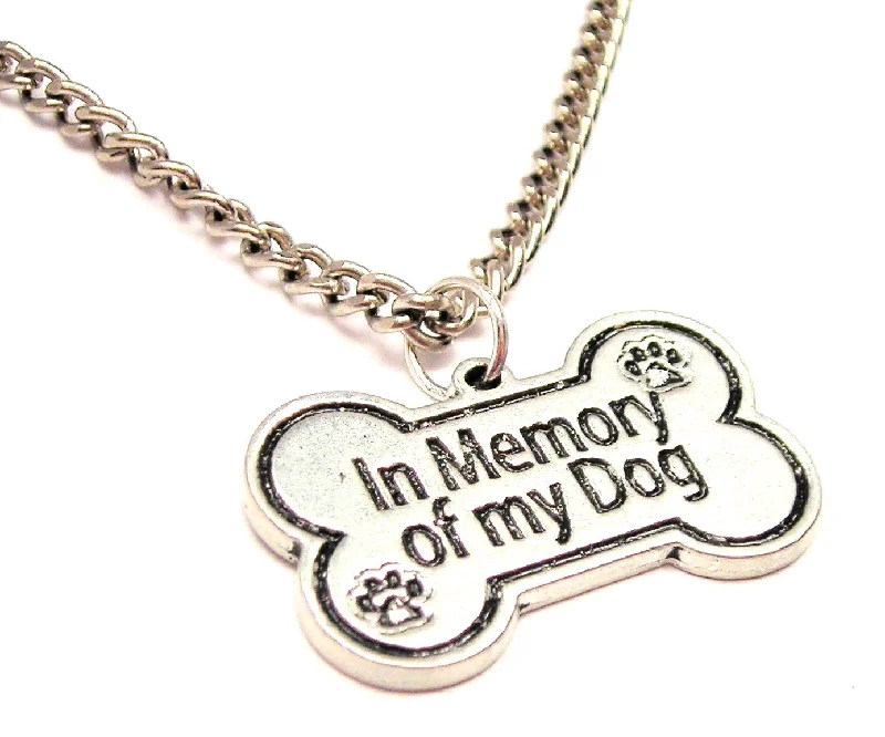 Engraved Name Necklace-In Memory Of My Dog Single Charm Necklace