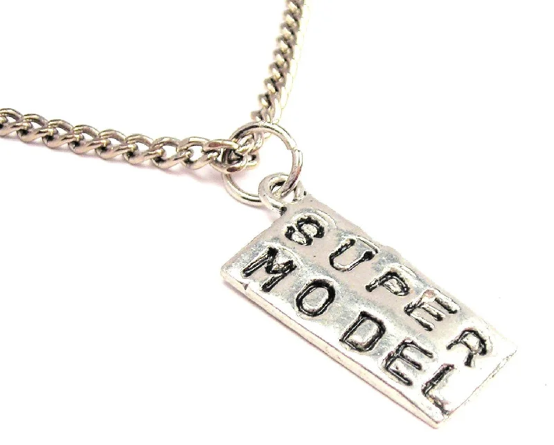 Custom Birthstone Necklace-Super Model Single Charm Necklace