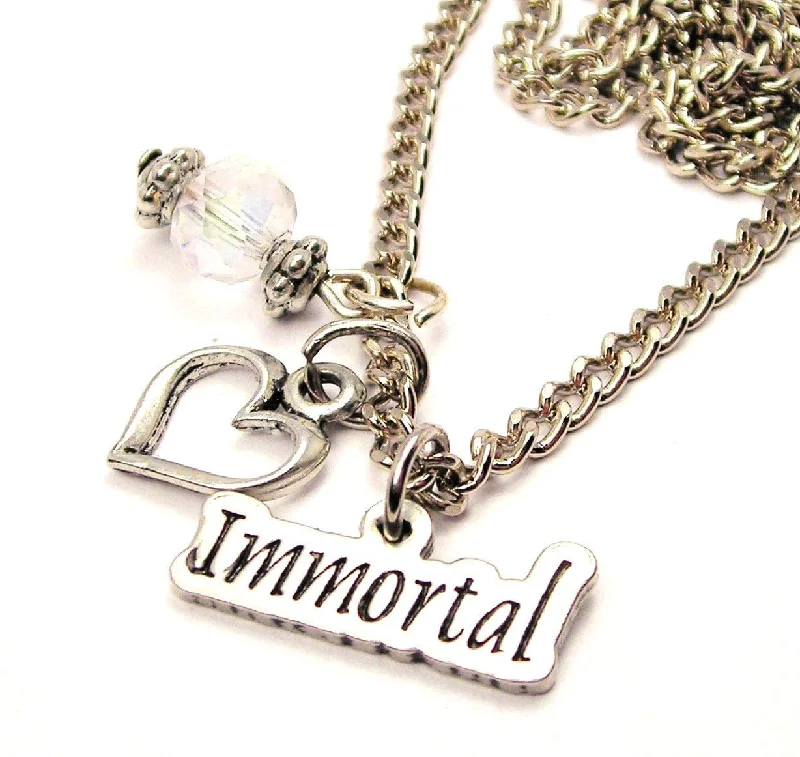 Custom Name Necklace-Immortal Necklace with Small Heart