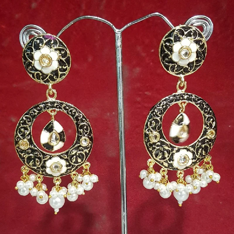 Elegant Gold Earrings-Shreeji Gold Plated Meenakari Earrings