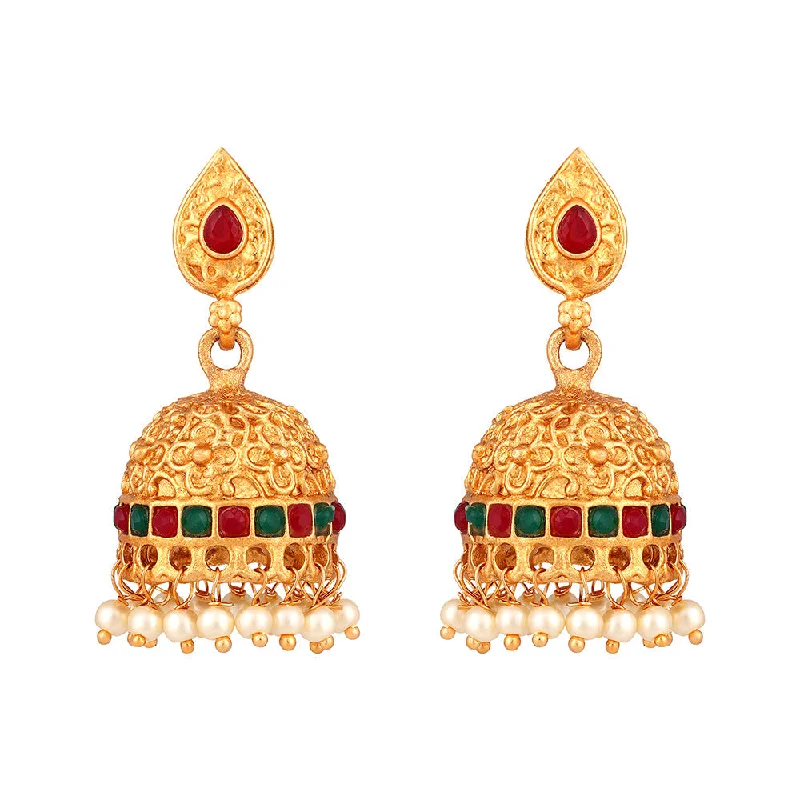 Bridal Earrings-Shrishti Fashion Glorious Gold Plated Jhumki Earring For Women