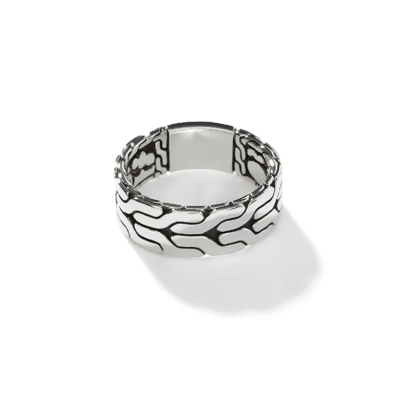 Men’s Wedding Ring with Stone-John Hardy carved chain band