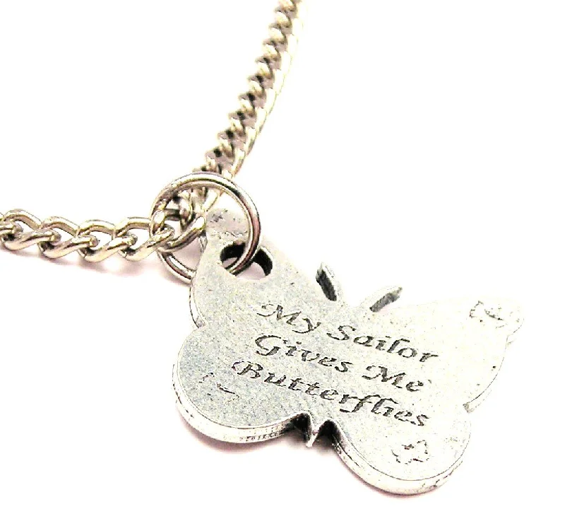 Pearl Choker Necklace-My Sailor Gives Me Butterflies Single Charm Necklace