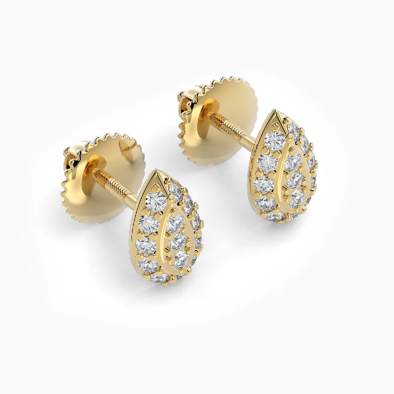 Simple Drop Earrings-Pear Shaped AMoré Pavé Stud Earrings With 0.22 ct. Diamonds