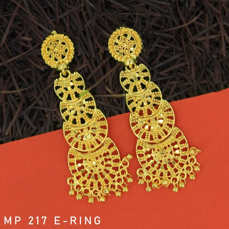 Oversized Earrings-Mahavir Forming Gold Plated Dangler Earrings  - MP 217 E Ring