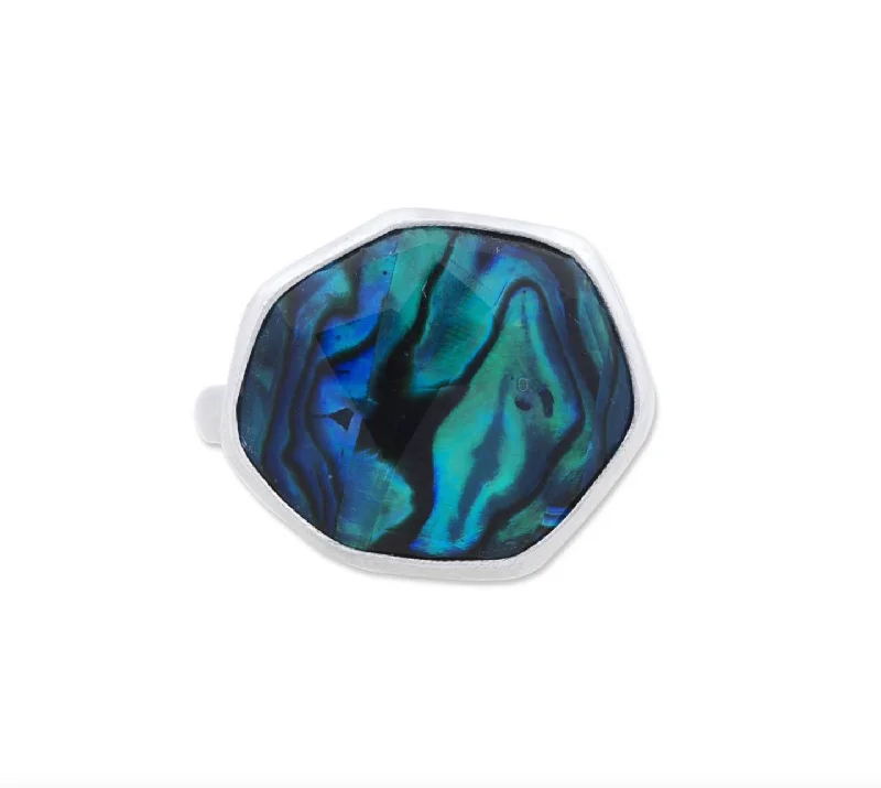 Custom Titanium Ring-Lika Behar Abalone "Ocean" Ring