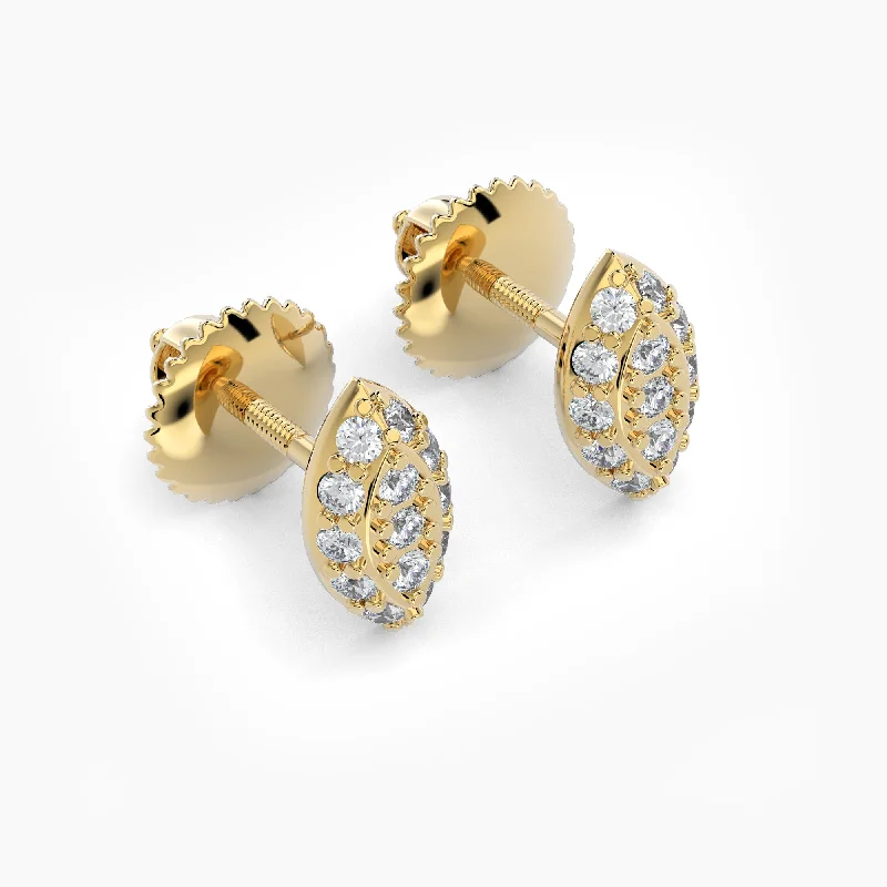 Rhinestone Stud Earrings-Marquise Shaped AMoré Pavé Stud Earrings With 0.20 ct. Diamonds