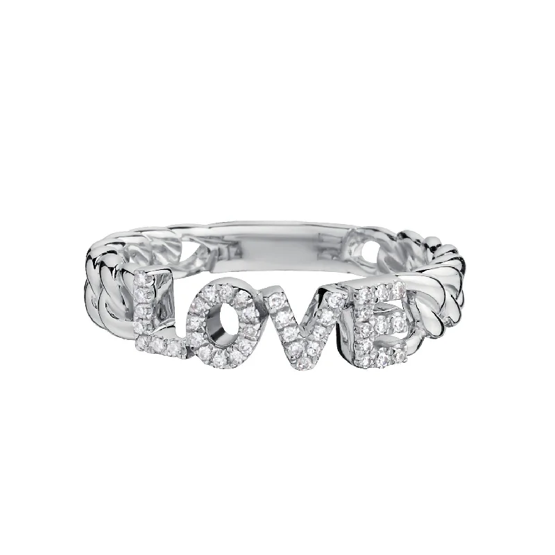 Oval Engagement Ring-DIAMOND LOVE LINK RING