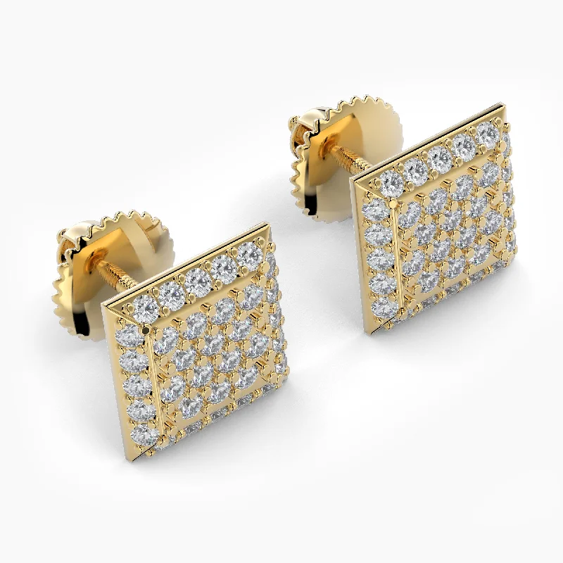 Abstract Shape Earrings-Square Shaped AMoré Pavé Stud Earrings With 0.55 ct. Diamonds