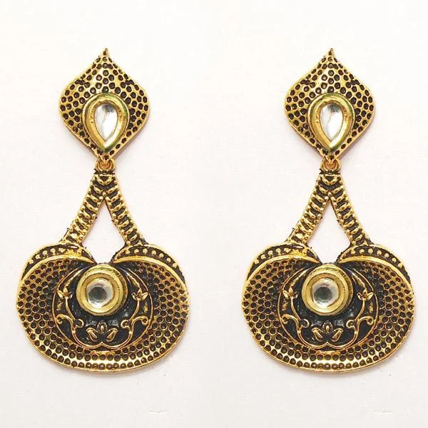 Geometric Earrings for Women-The99jewel Austrian Stone Gold plated Dangler Earrings - 1307218