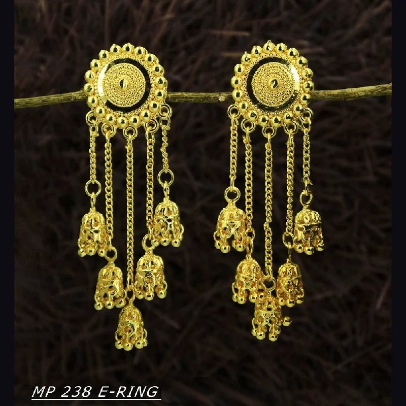 Retro Dangle Earrings-Mahavir Forming Gold Plated Dangler Earrings  - MP 238 E Ring