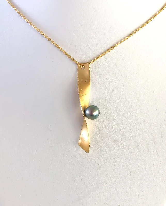 Star Pendant Necklace-Tahitian Pearl Bar Necklace