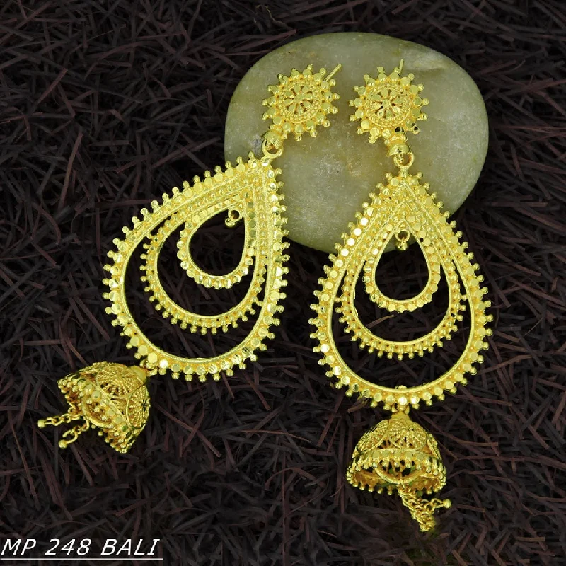 Modern Silver Earrings-Mahavir Forming Gold Plated Dangler Earrings  - MP 248 Bali