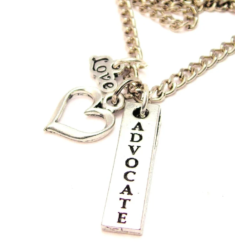 Classic Diamond Necklace-Advocate Long Tab Little Love Necklace