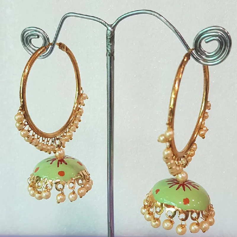 Crystal Drop Earrings-Shreeji Gold Plated Jhumki Earrings